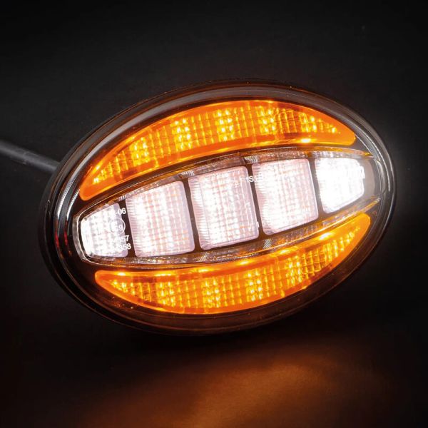 Phare LED FT-356 - 12/36 V - 2 fonctions - Clignotant CAT.1 + CAT.5 - Homologué E9 et CEM