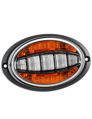 Farol de LED FT-356 - 12/24V - 2 funções - Aprovado E9 e EMC - A 1 Cat. 1 com suporte embutido