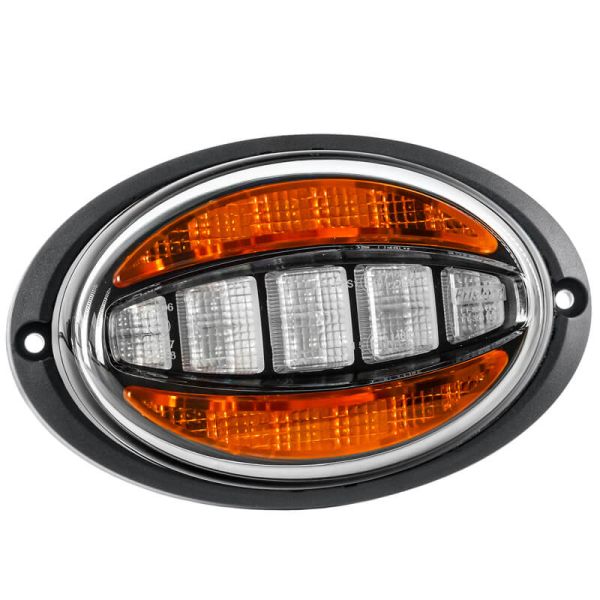 Luz Delantera LED FT-356 - 12/24V - 2 Funciones - Homologada E9 y EMC - A 1 Cat. 1 con soporte empotrable