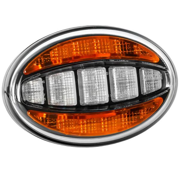 Phare LED FT-356 - 12/24 V - 2 fonctions - Homologué E9 et CEM - A 1 Cat. 1