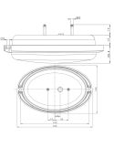 Medidas con soporte para empotrar Luz Delantera LED FT-356 - 12/24V - 2 Funciones - Homologada E9 y EMC - A 1 Cat. 1