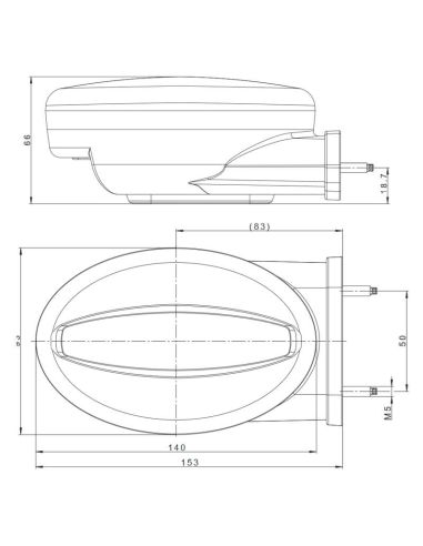 Dimensions du support latéral FT-355/356 - Montage des éclairages LED FT-355 et FT-356