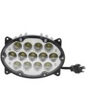 Projecteur de travail LED 65 W - 5 200 lm - 10/30 V - Projecteur large - 13 LED - H4 - Ovale 161 x 110 x 90 mm