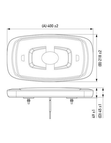 Puente LED Plano Ambar homologado con conector de mechero Hella 2RL 014 565-021 Medidas | LeonLeds Iluminación