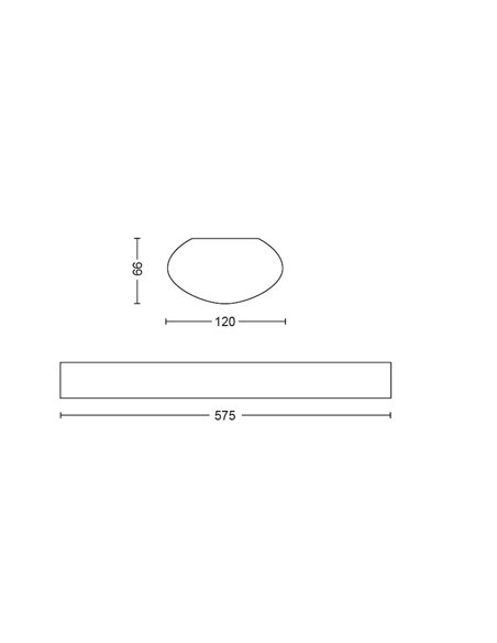 SOFTLINE 24W 60cm LED display de superfície, Projectline 2200lm 2700K/2350Lm 4000K