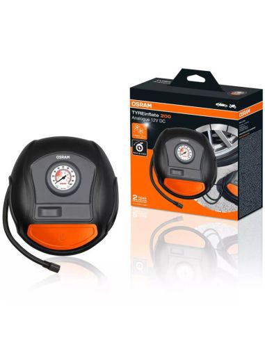 Inflador de Neumáticos OSRAM Tyreinflate 200 OTI200 - 12V - Rápido, Cable Enrollable y Adaptadores OTI200
