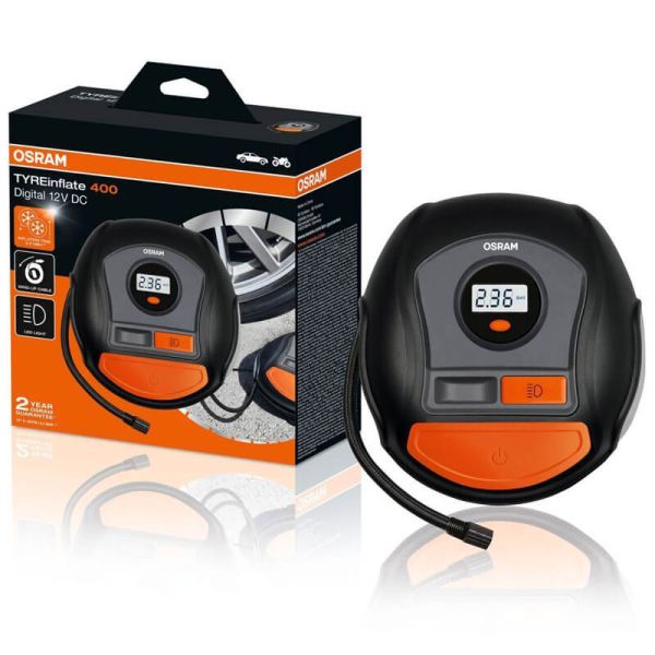 Caja Inflador Digital de Neumáticos OSRAM Tyreinflate 400 OTI400 - 12V - Rápido y Preciso OTI400