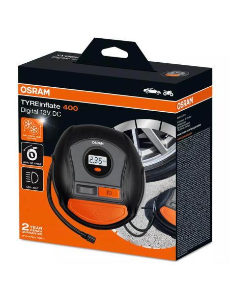 Inflador Digital de Neumáticos OSRAM Tyreinflate 400 OTI400 - 12V - Rápido y Preciso OTI400