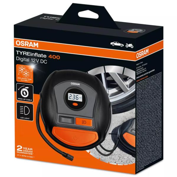 Inflador Digital de Neumáticos OSRAM Tyreinflate 400 OTI400 - 12V - Rápido y Preciso OTI400