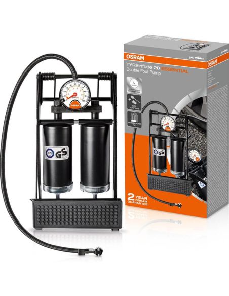 Bomba de Pie OSRAM TYREinflate 20 ESSENTIAL - Doble Cilindro - Inflado Rápido Osram OFP20ESN
