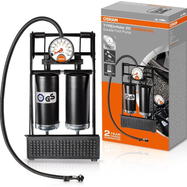 Bomba de Pie OSRAM TYREinflate 20 ESSENTIAL - Doble Cilindro - Inflado Rápido Osram OFP20ESN