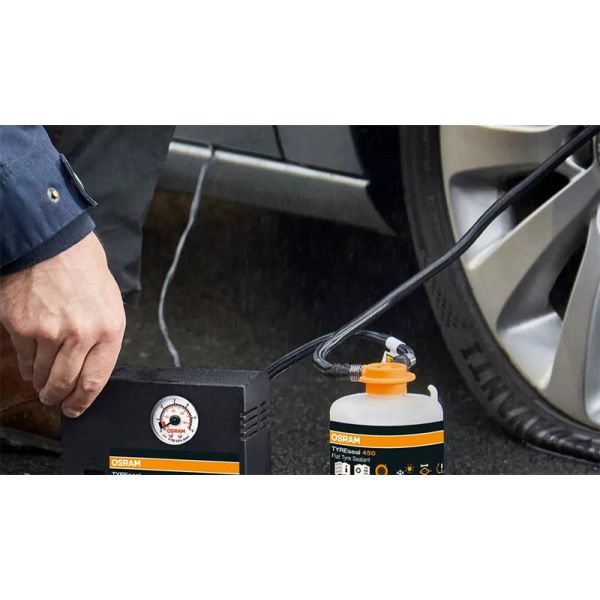 KIT OSRAM TYREseal - 450ml + Compressor + Estojo OTSK4