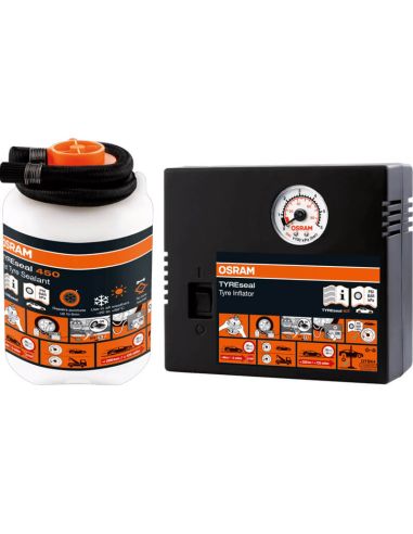 KIT OSRAM TYREseal - 450ml + Compressor + Estojo OTSK4