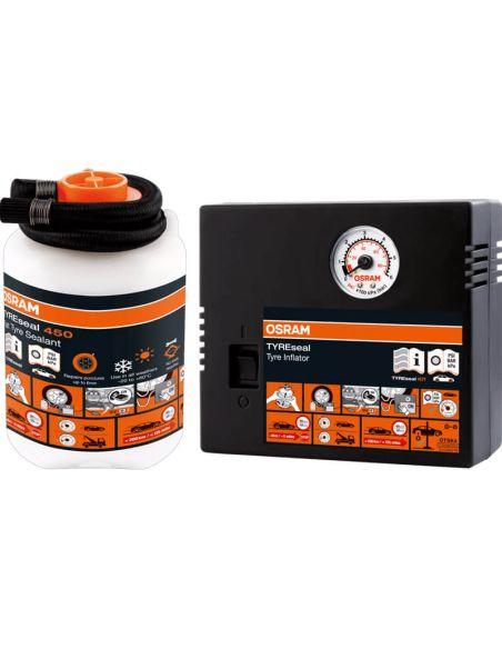 KIT OSRAM TYREseal - 450ml + Compressor + Estojo OTSK4