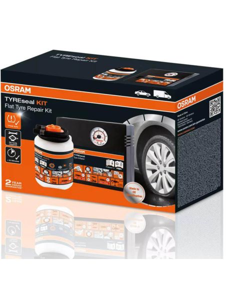 Caja Kit Sellador de Neumáticos OSRAM TYREseal KIT - 450ml + Compresor + Funda OTSK4