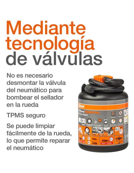 Sellador de Neumáticos OSRAM TYREseal ESSENTIAL - 450ml - Compatible con TPMS Osram
