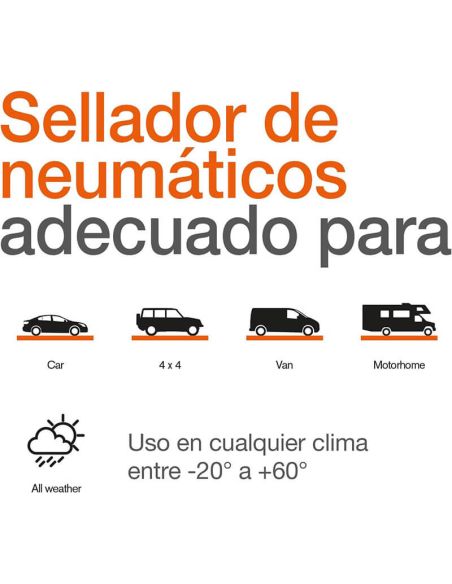 Kit Sellador de Neumáticos OSRAM TYREseal ESSENTIAL - 450ml + Inflador Analógico Osram