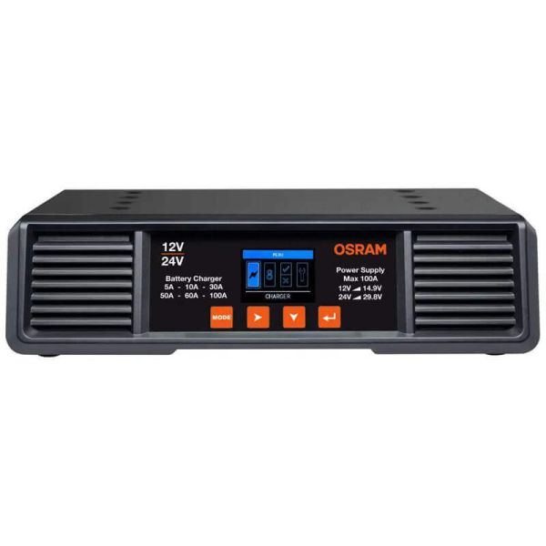 Carregador de bateria profissional OSRAM BATTERYcharge PRO 100A - 12V/24V