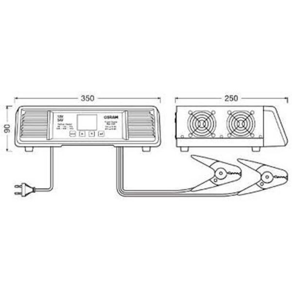 Carregador de bateria profissional OSRAM BATTERYcharge PRO 100A - 12V/24V