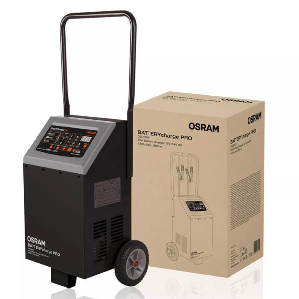 Chargeur de batterie professionnel OSRAM BATTERYcharge PRO 60 A - 12 V/24 V avec fonction de démarrage rapide OSCP60T
