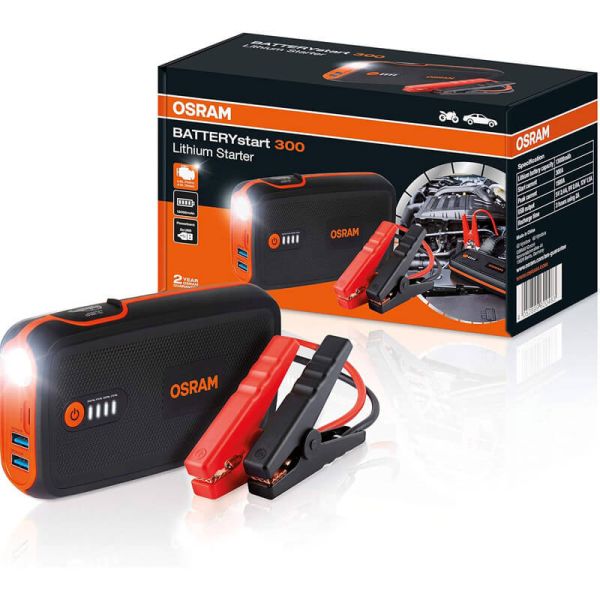Arrancador de Batería OSRAM BATTERYstart 300 - 12V, 13000mAh, Powerbank USB OBSL300