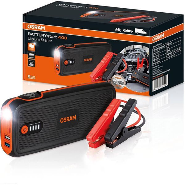 OSRAM BATTERYstart 400 Bateria Auxiliar de Partida - 12 V, 16800 mAh, Powerbank USB