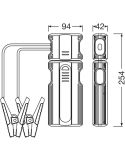 Medidas Arrancador de Batería OSRAM BATTERYjumpstart 500 - 12V, Boost Function, USB-C OJS010 Osram