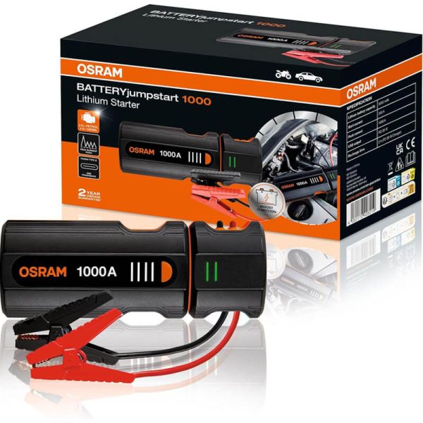 Arrancador de Batería OSRAM BATTERYjumpstart 1000 - 12V, 8000mAh, Boost Function, USB-C
