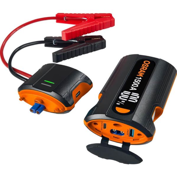 OSRAM BATTERYjumpstart 1500 Bateria Jump Starter - 12 V, 1500 A, Função Boost, Carregamento Rápido PD60W