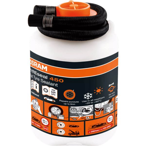 Produit d'étanchéité pour pneus OSRAM TYREseal 450 - 450 ml, compatible avec le système TPMS OTSB450