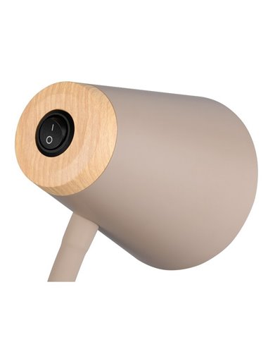 Lámpara LED de sobremesa tipo flexo PONGO brazo flexible interruptor integrado incl. 1x4,5W 500lm 3000K IP20 Beige