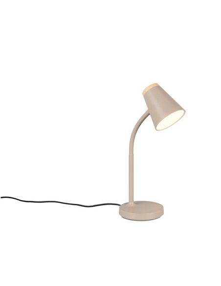 Luminária de mesa LED PONGO com braço flexível e interruptor integrado. 1x4,5W 500lm 3000K IP20 Bege