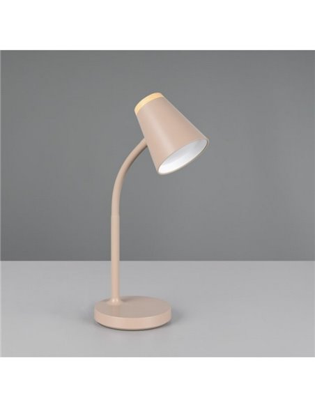 Lámpara LED de sobremesa tipo flexo PONGO brazo flexible interruptor integrado incl. 1x4,5W 500lm 3000K IP20 Beige