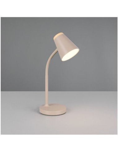 Lámpara LED de sobremesa tipo flexo PONGO brazo flexible interruptor integrado incl. 1x4,5W 500lm 3000K IP20 Beige