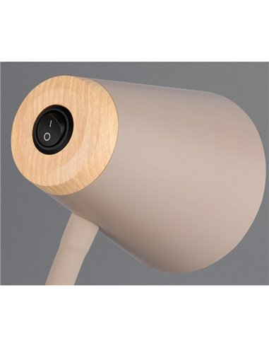 Luminária de mesa LED PONGO com braço flexível e interruptor integrado. 1x4,5W 500lm 3000K IP20 Bege