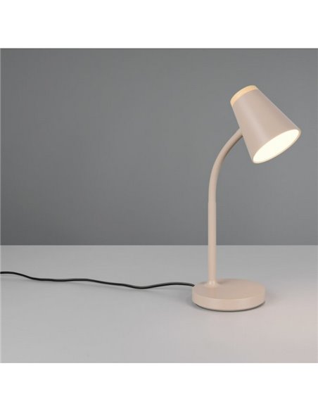Lámpara LED de sobremesa tipo flexo PONGO brazo flexible interruptor integrado incl. 1x4,5W 500lm 3000K IP20 Beige