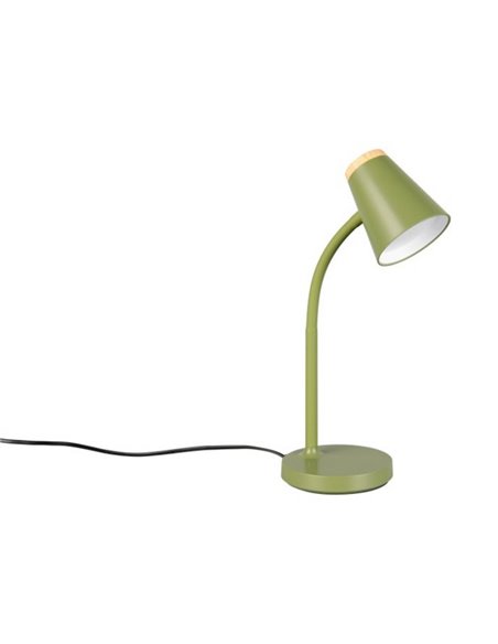 Lámpara LED de sobremesa PONGO tipo flexo, brazo flexible e interruptor integrado incl. 1x4,5W 500lm 3000K IP20 Verde