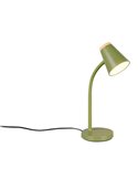Lámpara LED de sobremesa PONGO tipo flexo, brazo flexible e interruptor integrado incl. 1x4,5W 500lm 3000K IP20 Verde