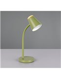 Lámpara LED de sobremesa PONGO tipo flexo, brazo flexible e interruptor integrado incl. 1x4,5W 500lm 3000K IP20 Verde