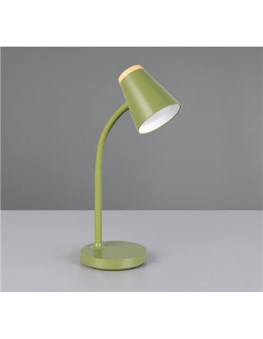 Lámpara LED de sobremesa PONGO tipo flexo, brazo flexible e interruptor integrado incl. 1x4,5W 500lm 3000K IP20 Verde