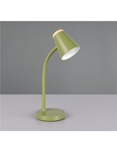 Lámpara LED de sobremesa PONGO tipo flexo, brazo flexible e interruptor integrado incl. 1x4,5W 500lm 3000K IP20 Verde