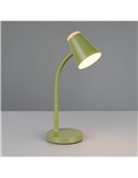 Lámpara LED de sobremesa PONGO tipo flexo, brazo flexible e interruptor integrado incl. 1x4,5W 500lm 3000K IP20 Verde