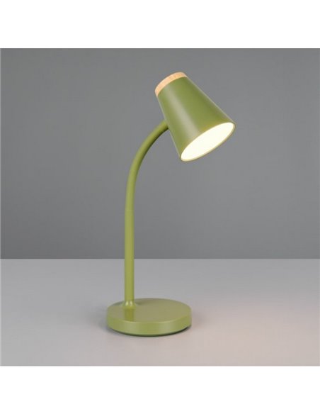 Lámpara LED de sobremesa PONGO tipo flexo, brazo flexible e interruptor integrado incl. 1x4,5W 500lm 3000K IP20 Verde