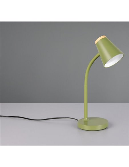 Lámpara LED de sobremesa PONGO tipo flexo, brazo flexible e interruptor integrado incl. 1x4,5W 500lm 3000K IP20 Verde