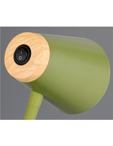 Lámpara LED de sobremesa PONGO tipo flexo, brazo flexible e interruptor integrado incl. 1x4,5W 500lm 3000K IP20 Verde