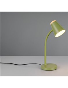 Lámpara LED de sobremesa PONGO tipo flexo, brazo flexible e interruptor integrado incl. 1x4,5W 500lm 3000K IP20 Verde 2