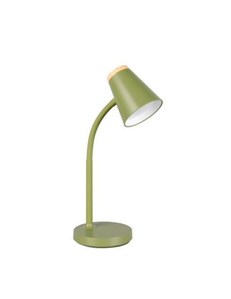 Lámpara LED de sobremesa PONGO tipo flexo, brazo flexible e interruptor integrado incl. 1x4,5W 500lm 3000K IP20 Verde