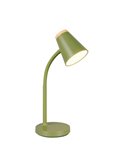 Lámpara LED de sobremesa PONGO tipo flexo, brazo flexible e interruptor integrado incl. 1x4,5W 500lm 3000K IP20 Verde
