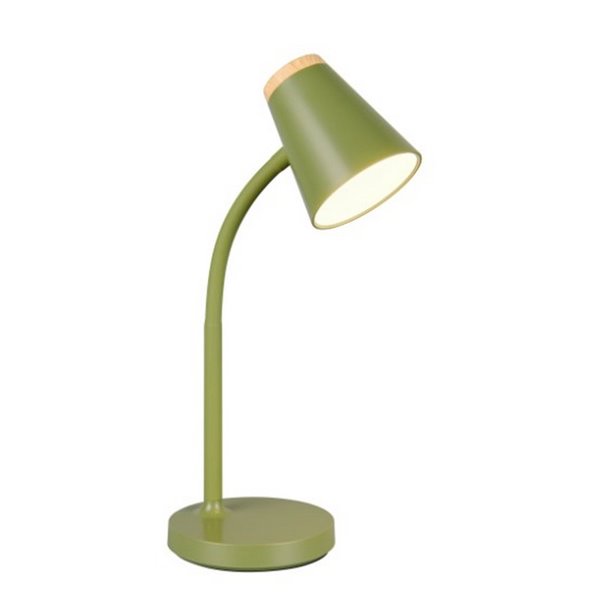 Lámpara LED de sobremesa PONGO tipo flexo, brazo flexible e interruptor integrado incl. 1x4,5W 500lm 3000K IP20 Verde