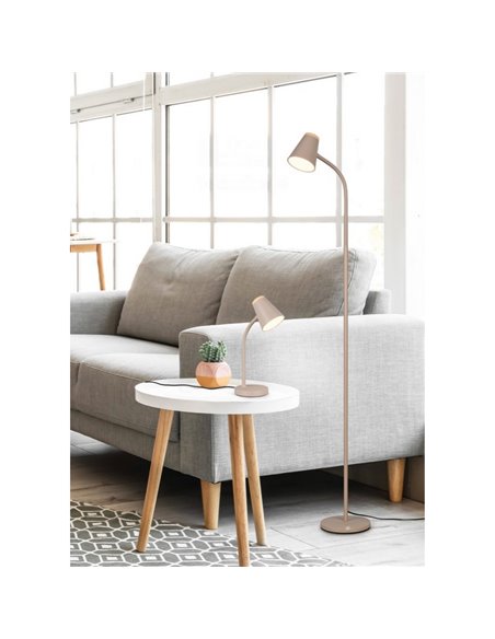 Lampadaire LED PONGO avec bras dimmable et interrupteur intégré 4,5W 1x 500lm 3000K IP20 Beige